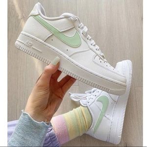 NWT Lime Green Rare Custom Nike Air Force 1s